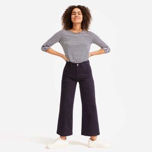 Everlane The Wide Leg Crop Pant Cropped Blue 10